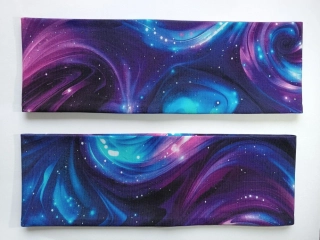 Dvojitá oboustranná čelenka "Fialová galaxie" vel. 54-58cm
