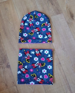 Zimní komplet "Minnie" růžový fleece, vel. 49-51cm