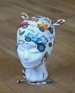 Čepice na zavazování s oušky "Farma"
